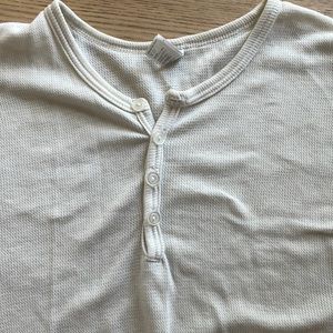 American Apparel Waffle-Knit Henley Size M